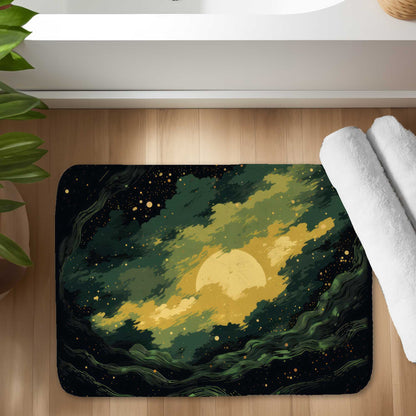 Cloudy Star Green Bath Mat - Stylish Home Decor Essential