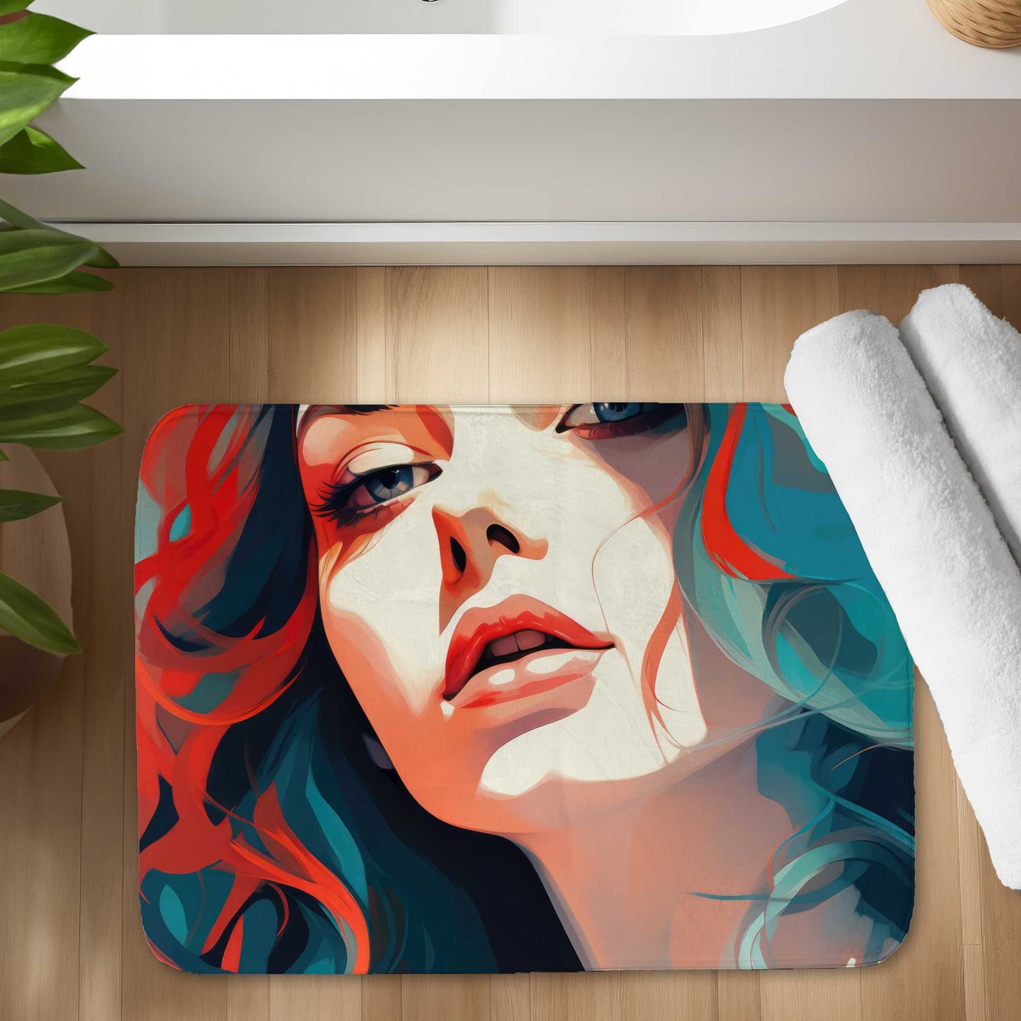 Dangerous Lips Blue Bath Mat | Stylish Home Decor Accent