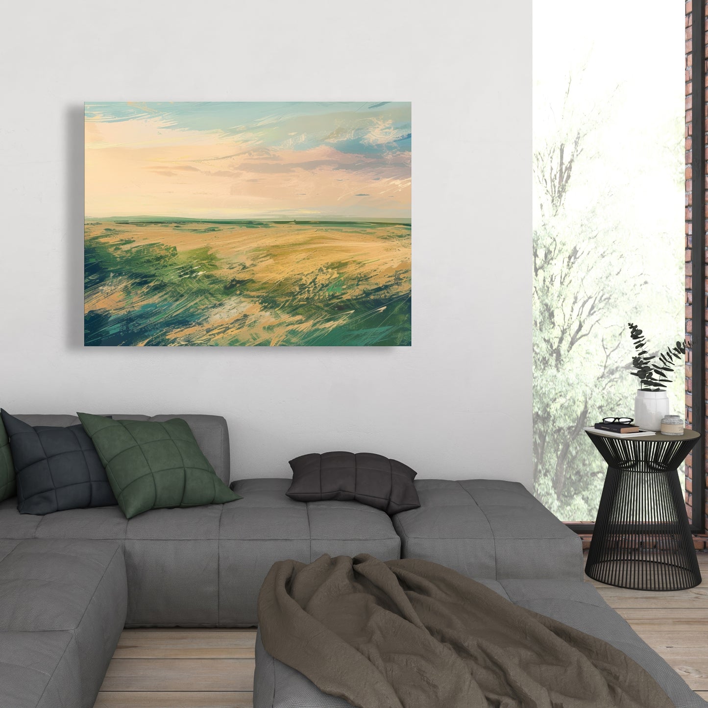 Evening in the field - 32"x32" Canvas