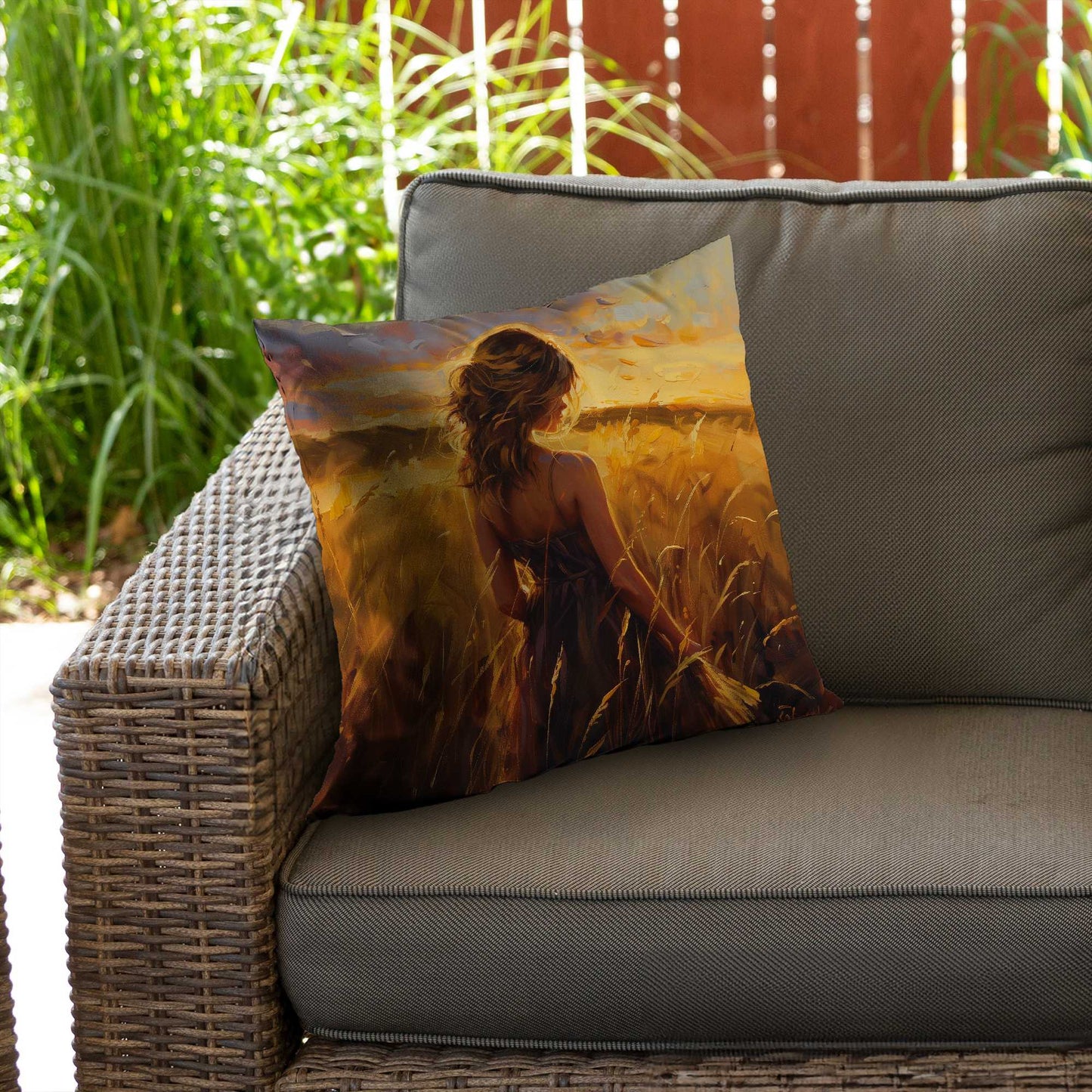 Warm Field Poly Twill Throw Pillow - Cozy Home Decor Accent