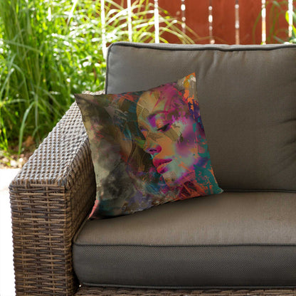 Grunge Look Poly Twill Throw Pillow - Stylish Home Decor