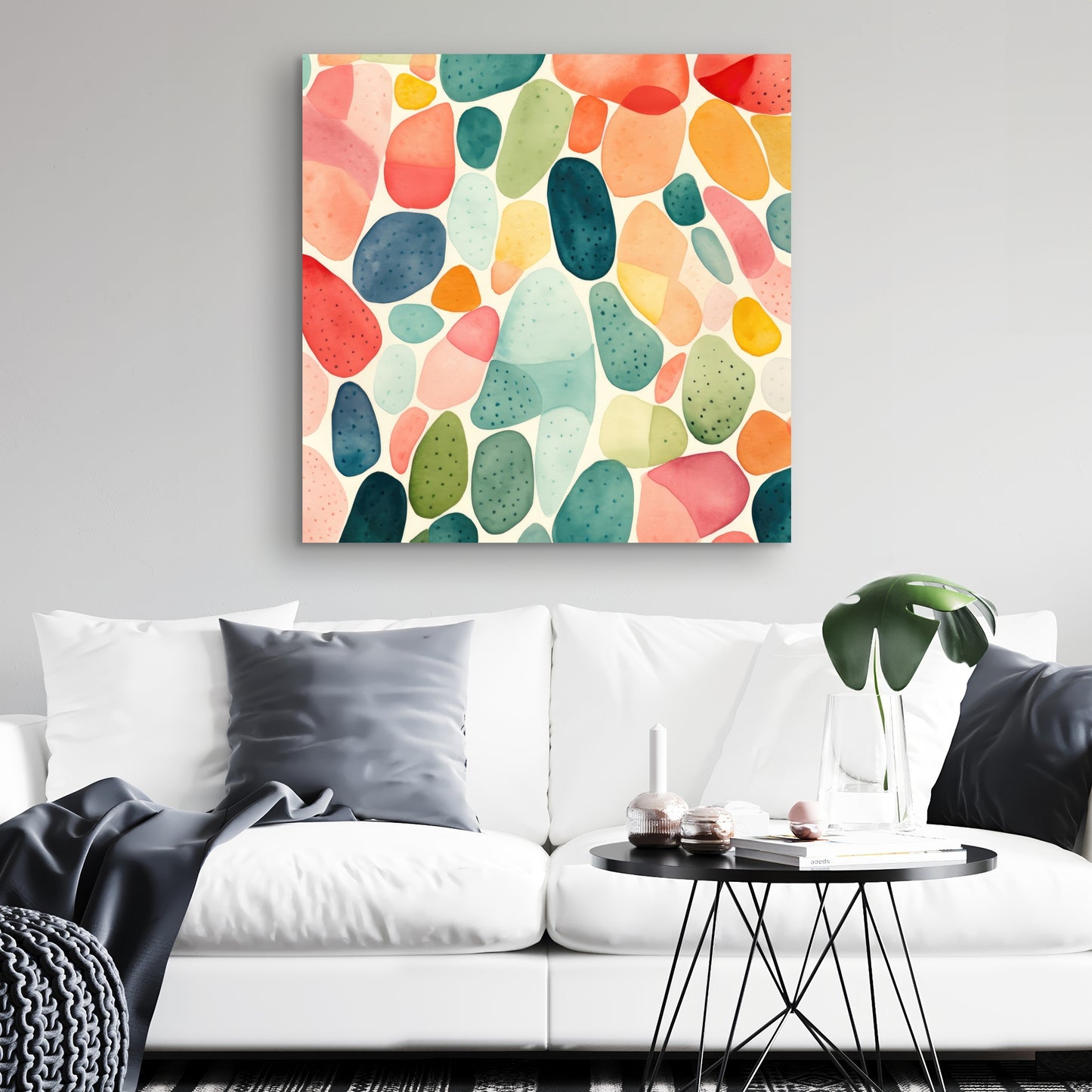 Seedy Shapes - Blue Canvas for Stylish Home Decor