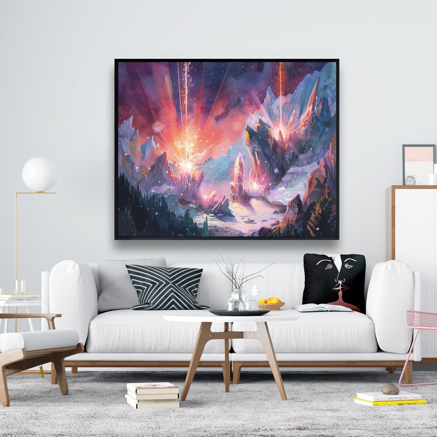 Beaming signal - Framed Canvas - Print on demand