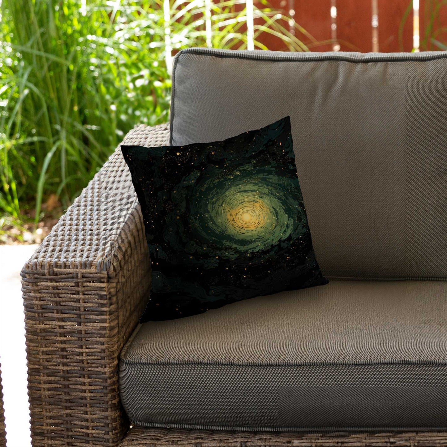 Coussin décoratif en sergé de polyester à motif de gaz tourbillonnants | Accessoire de décoration intérieure