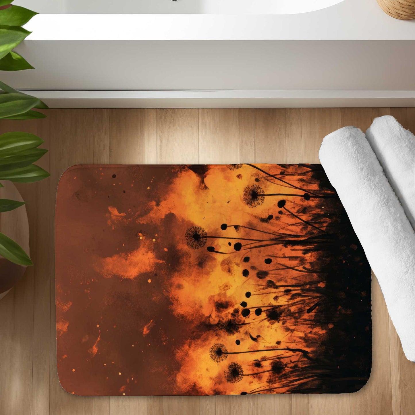 Ablaze Bath Mat | Stylish Home Decor Rug for Bathroom