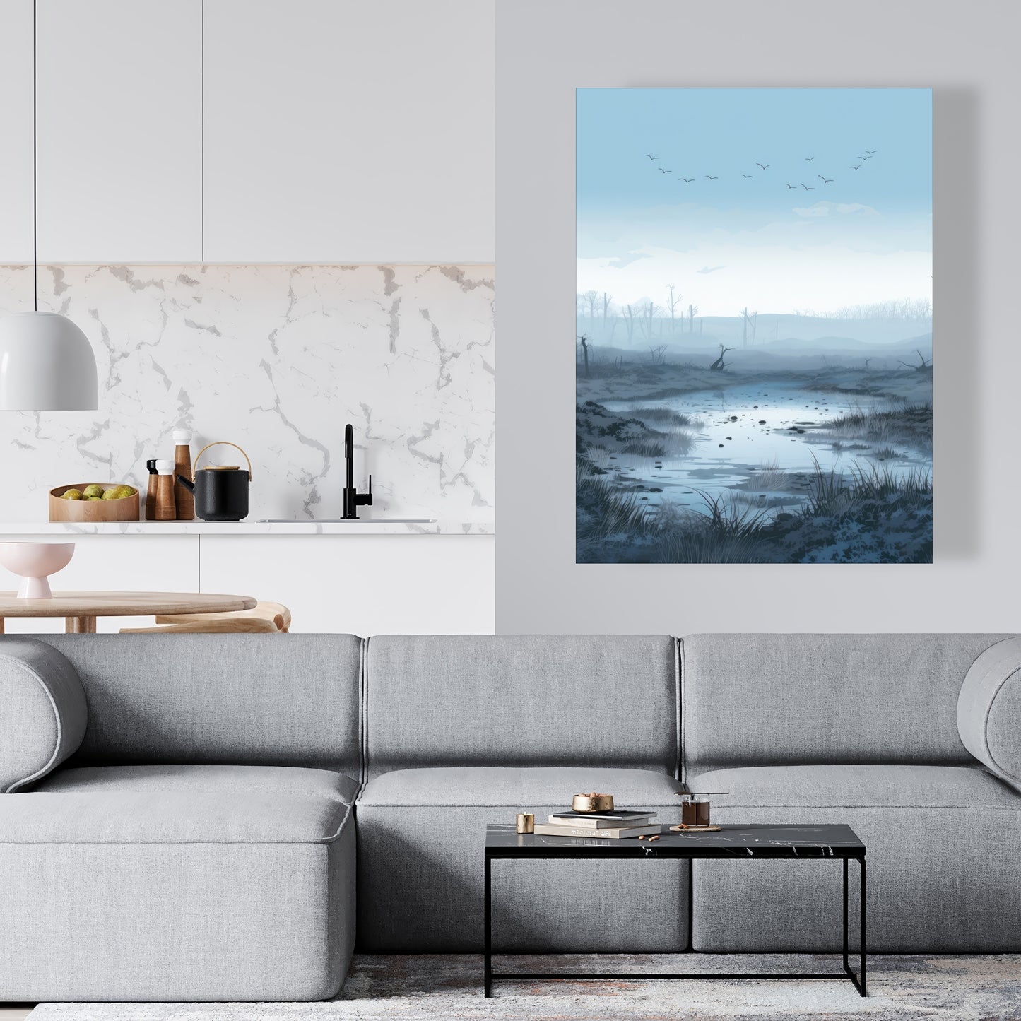 Swampy lands - Blue Canvas Wall Art for Home Decor