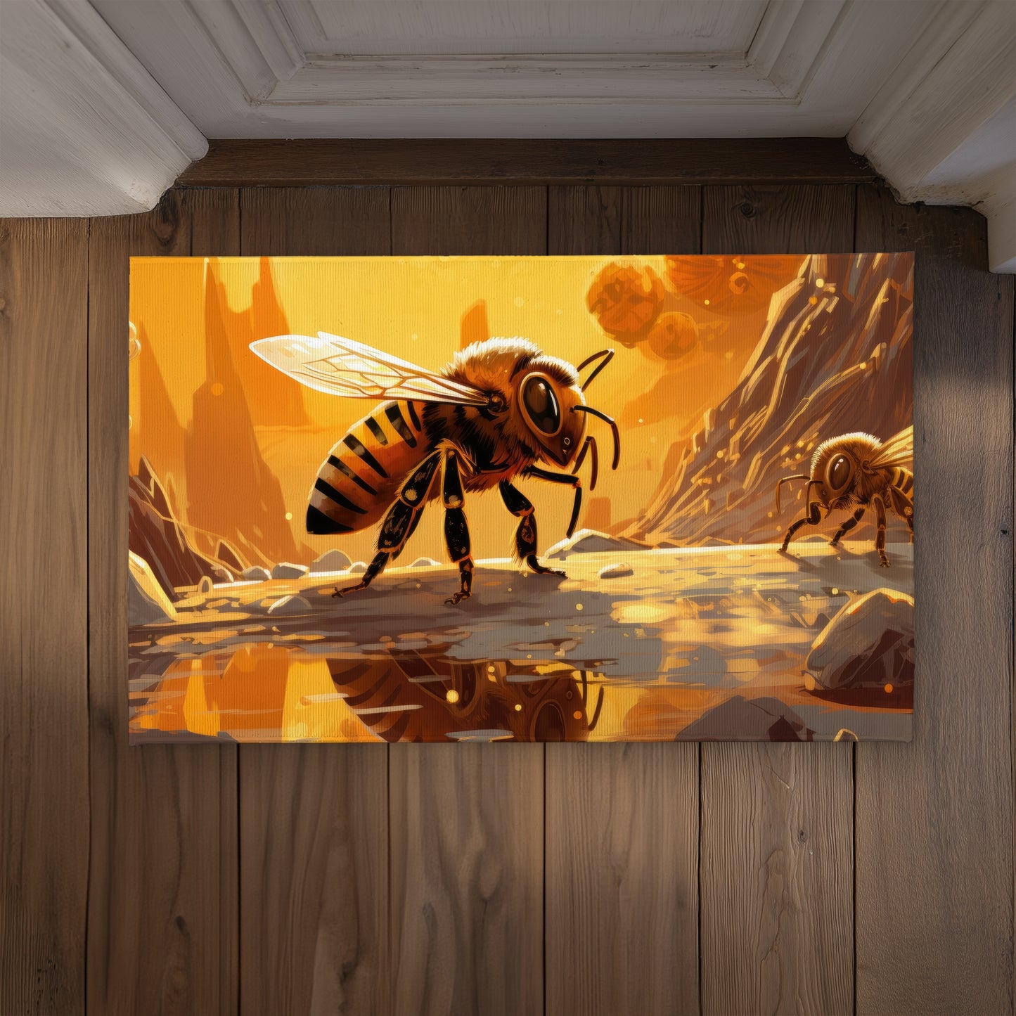 Bee World Orange Indoor Outdoor Door Mat for Home Decor
