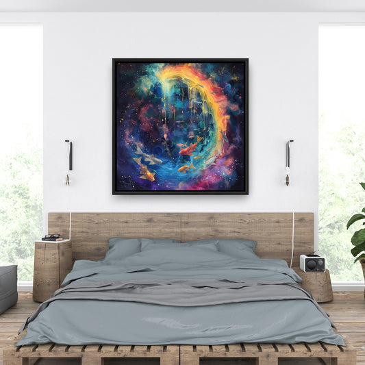Milky wave - 36"x36" Framed canvas