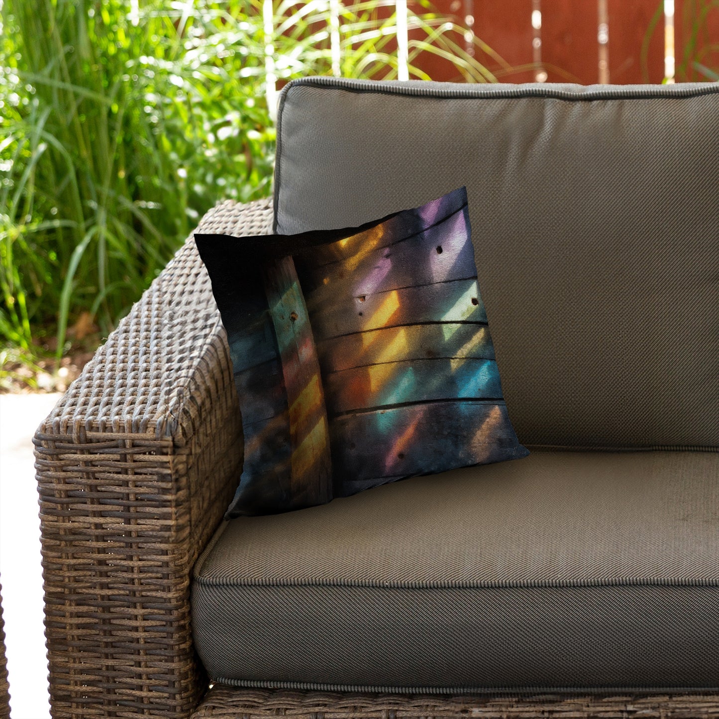 Rainbow Glint Poly Twill Throw Pillow - Home Decor Accent