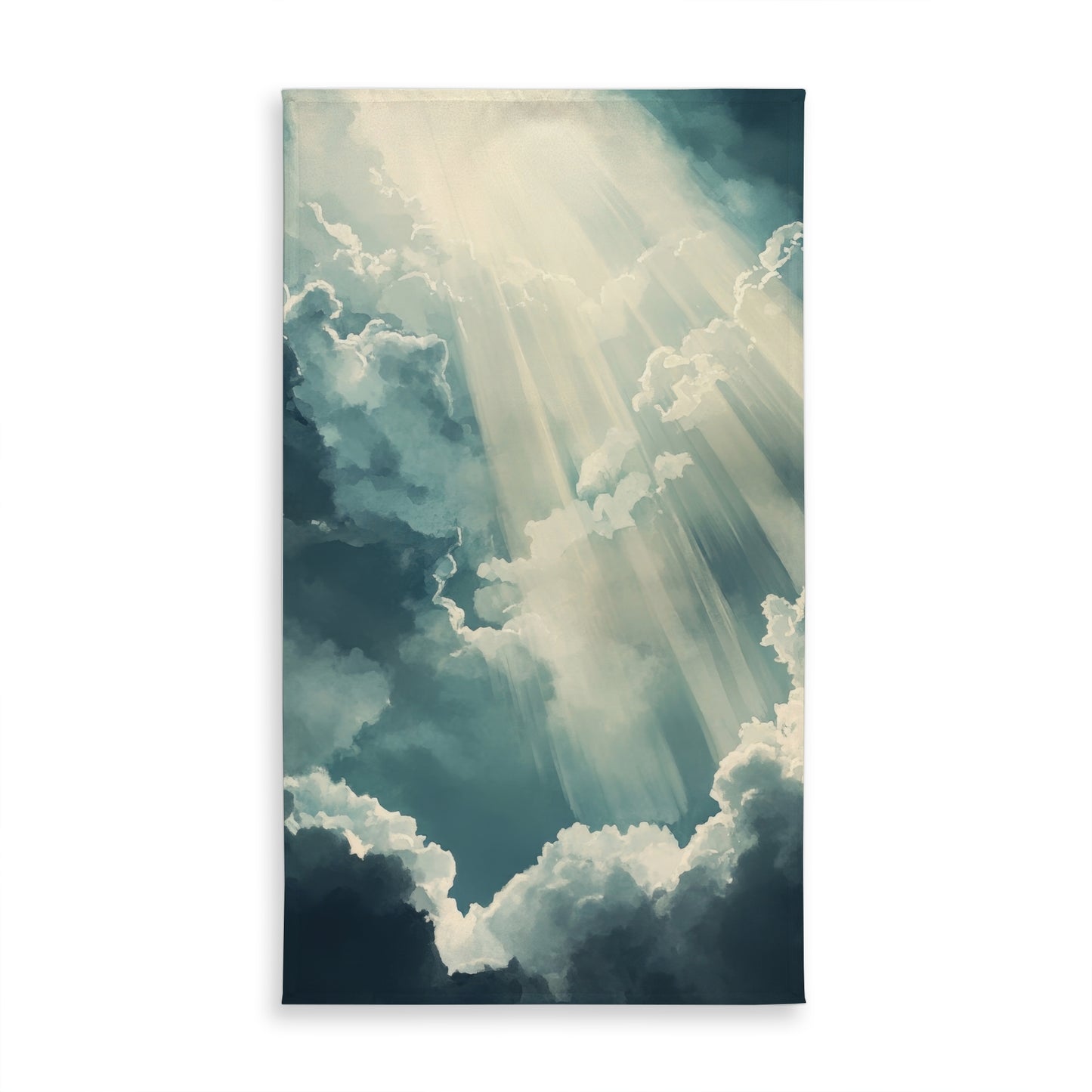 Beam of Light Blue Indoor Outdoor Tablecloth for Home Decor