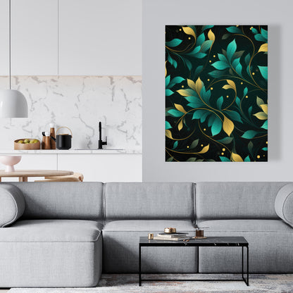 Twirling Twigs - Turquoise Canvas Home Decor Art Piece