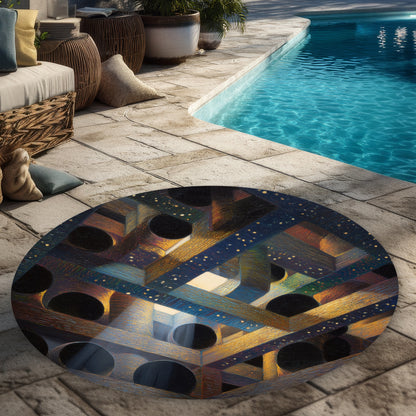 Pipe Dream Round Outdoor Area Rug for Stylish Home Decor