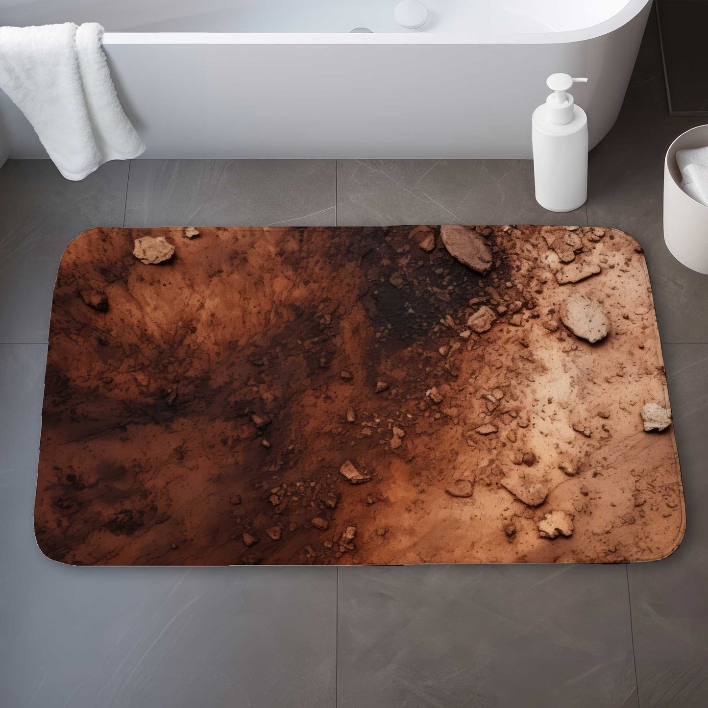 Digging White Bath Mat - Elegant Home Decor for Comfort