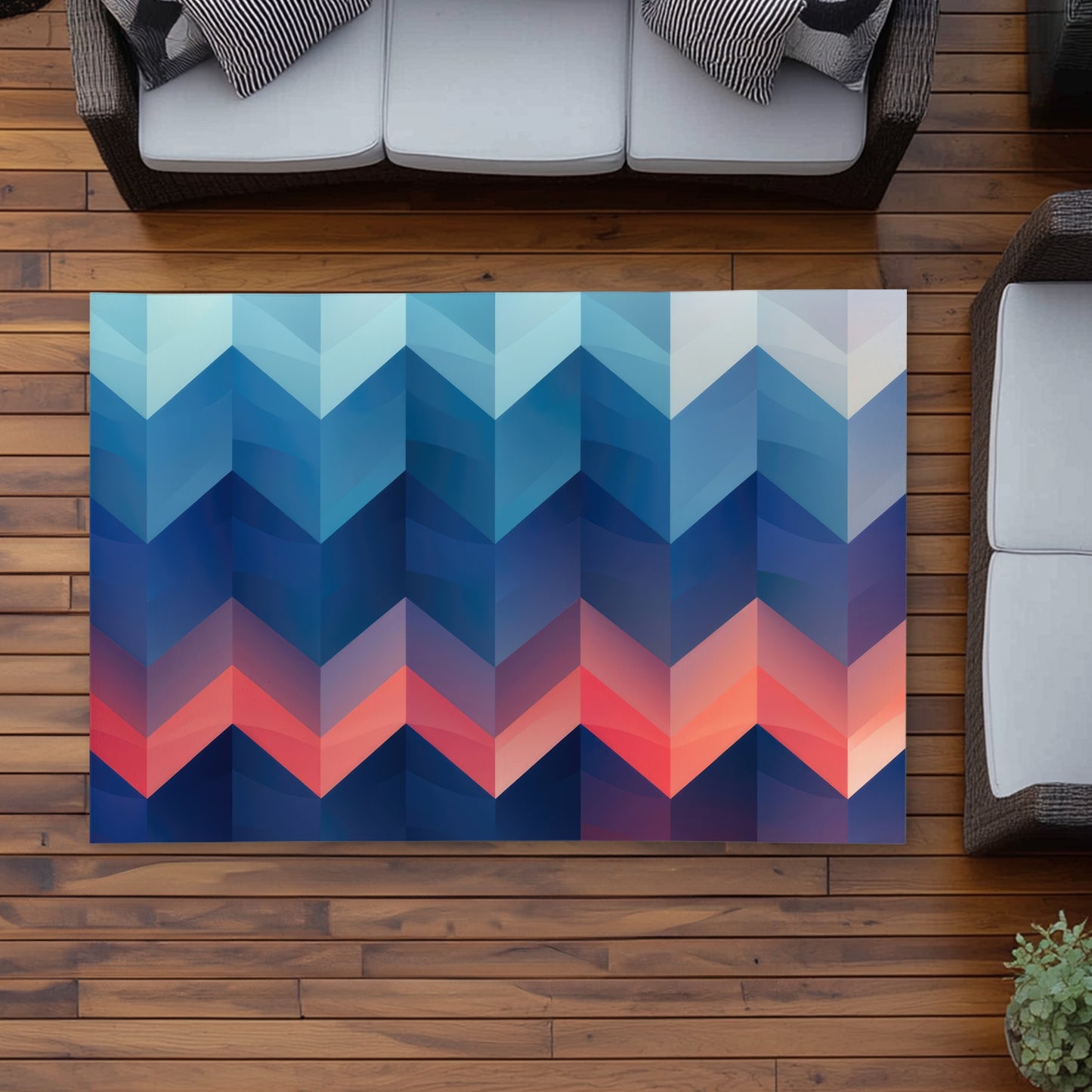 Heat Waves Red Outdoor Area Rug | Stylish Home Decor