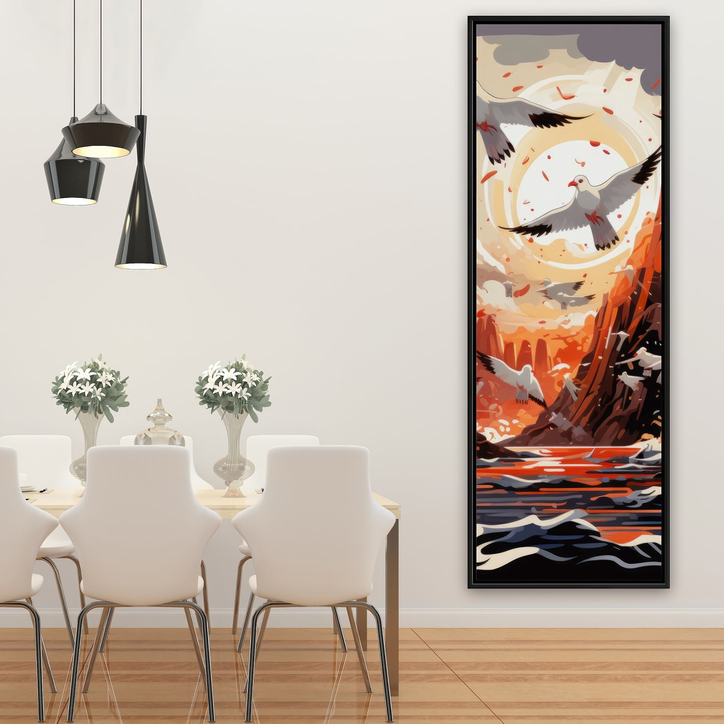 The Escape - Blue Framed Canvas Home Decor Art Piece