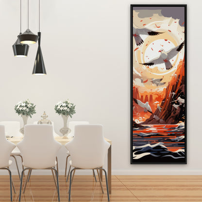 The Escape - Blue Framed Canvas Home Decor Art Piece