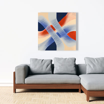 Abstract Threading - White Canvas Home Decor Art Piece