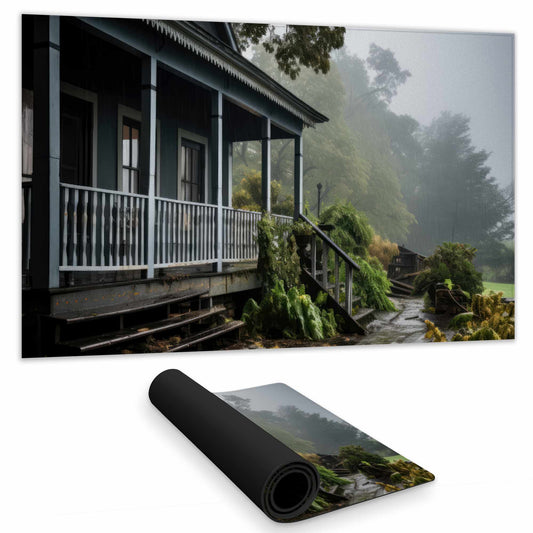 Rainy Porch Gaming Mat - Stylish Home Decor Play Surface