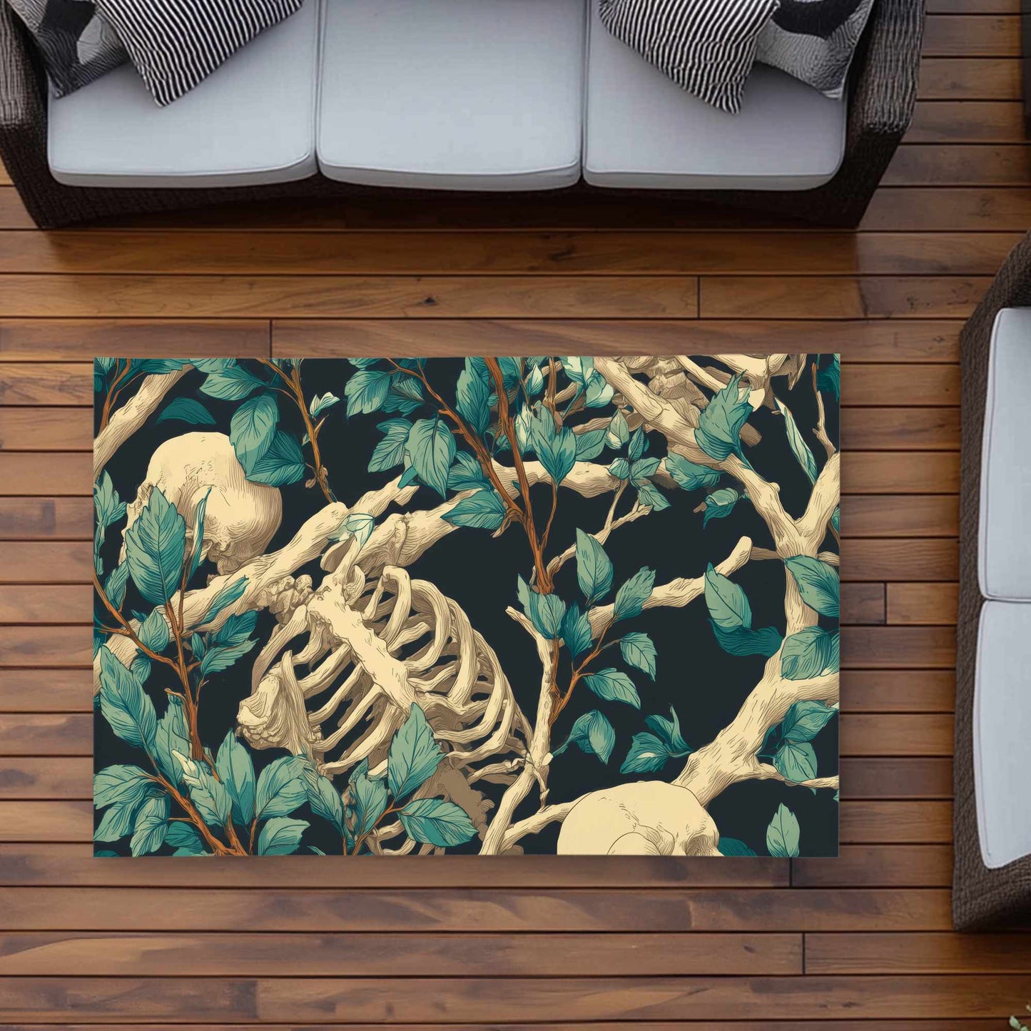 Tapis d'extérieur Sticks and Skulls | Décoration d'intérieur élégante