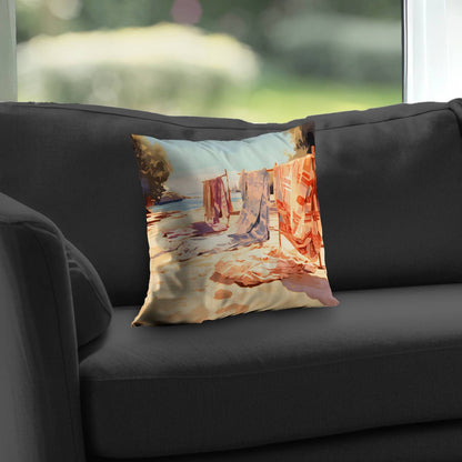 Warm Sands Poly Twill Throw Pillow - Cozy Home Decor Accent
