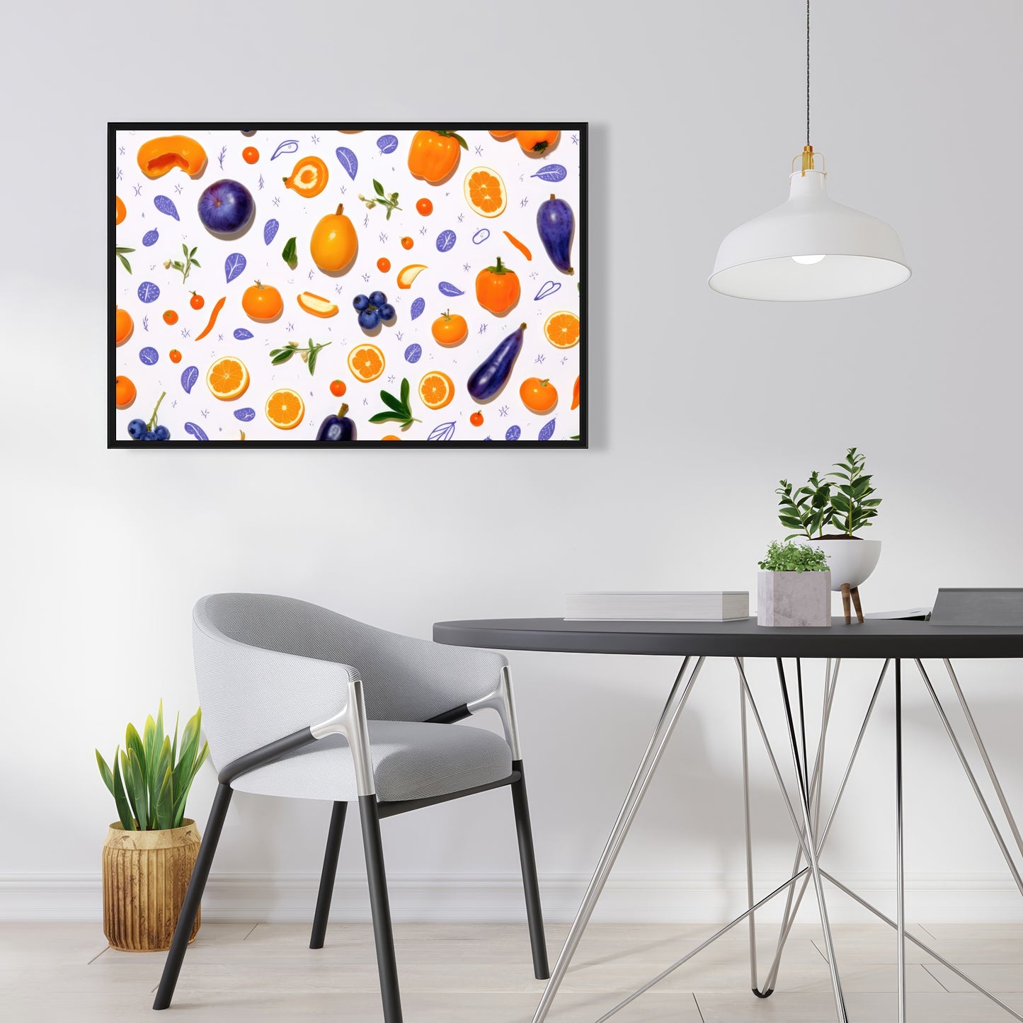 Orange and purple - 36"x36" Framed canvas