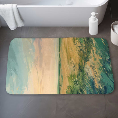 Evening in the Field Beige Bath Mat | Cozy Style