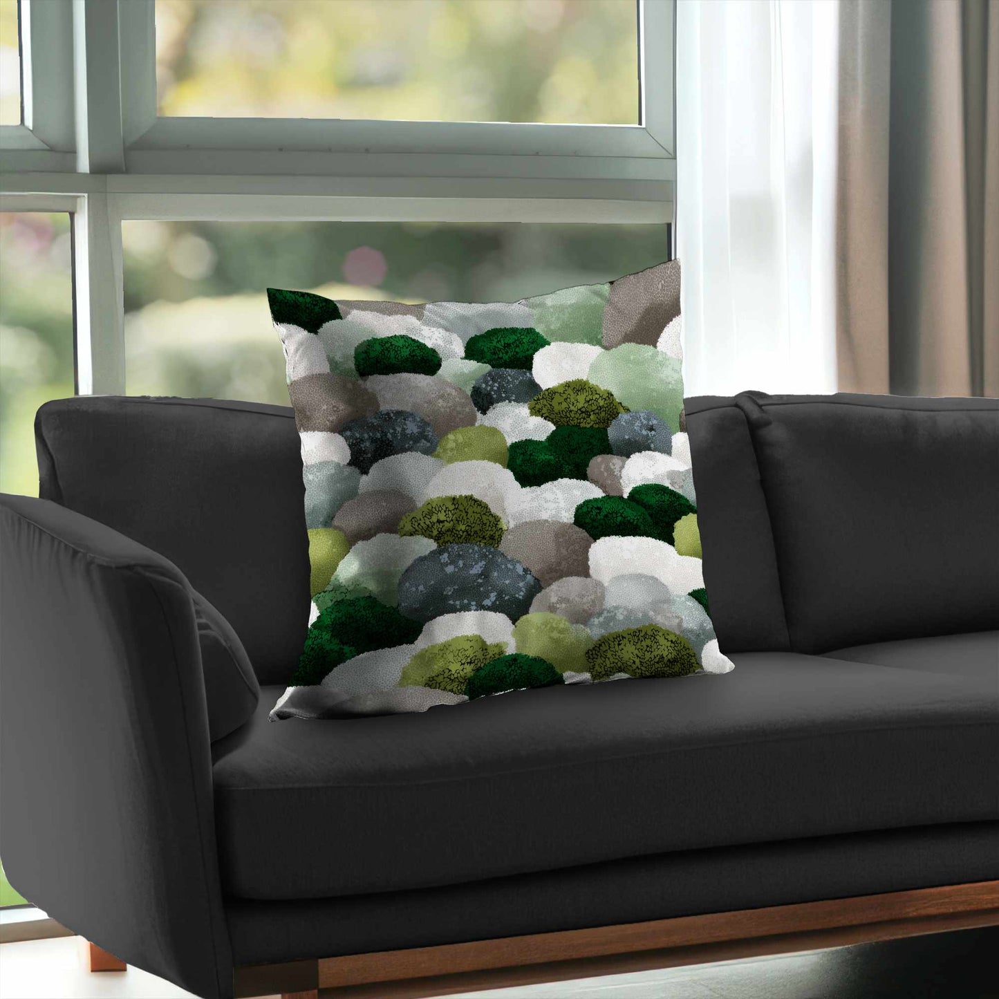 Mossy River Stones Poly Twill Throw Pillow | Home Decor