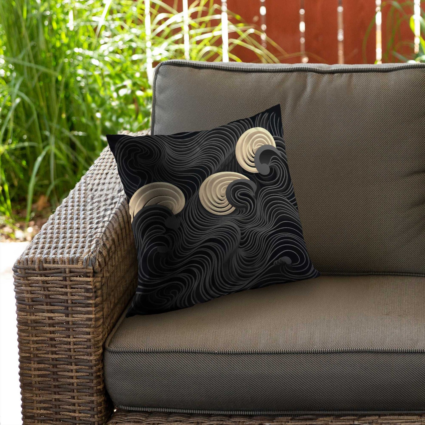Layers Poly Twill Throw Pillow - Stylish Home Decor Accent
