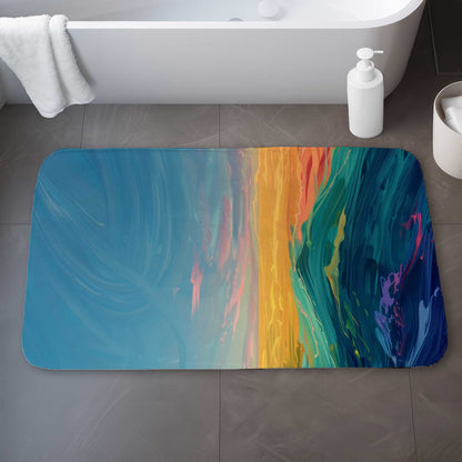 Watercolors Green Bath Mat - Stylish Home Decor Accessory