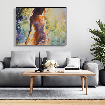Out of the Water - Blue Framed Canvas for Home Decor