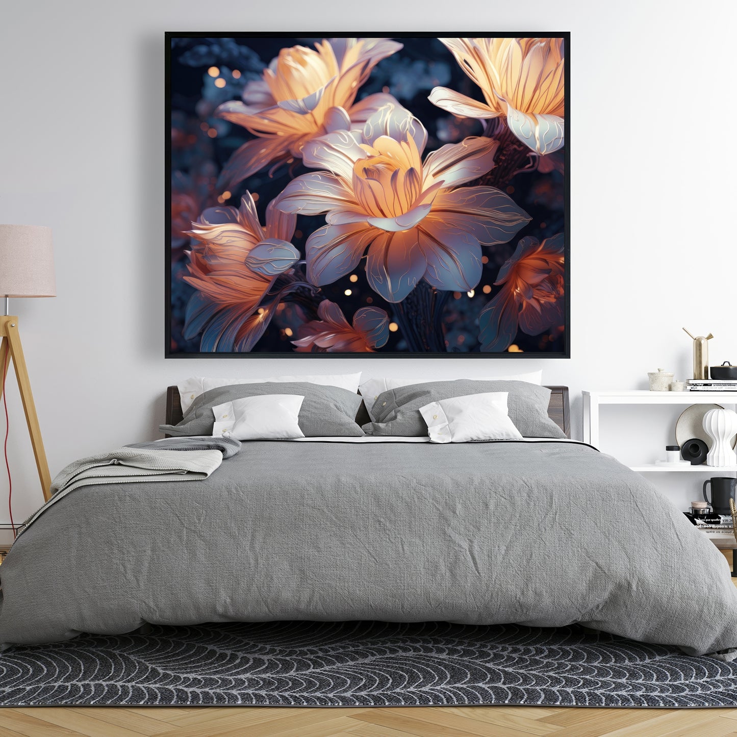 Pixie flowers - 36"x36" Framed canvas