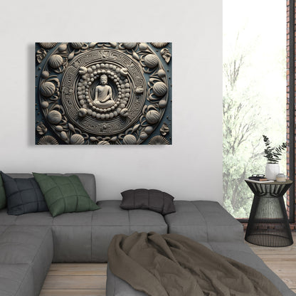 Spiritual Peace - White Canvas Home Decor | Tranquil Art