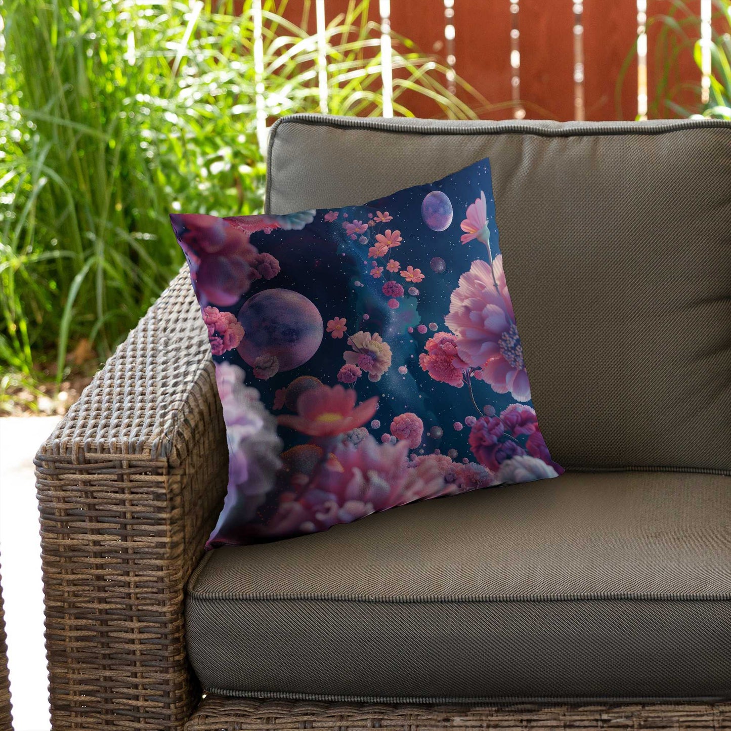 Coussin décoratif en sergé de polyester rose vide pour une décoration intérieure élégante