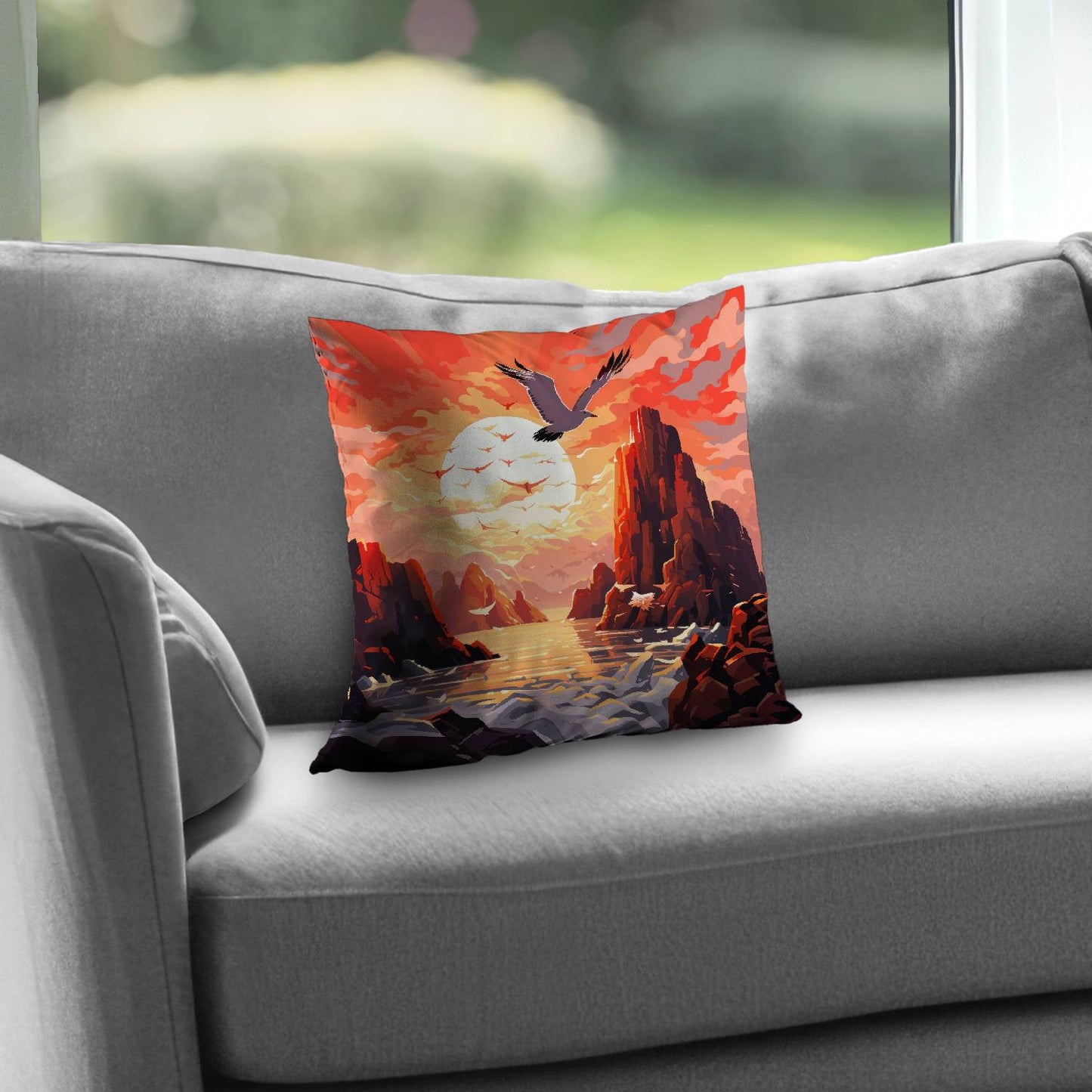 Coussin décoratif en sergé de polyester Isles of Omen - Décoration d'intérieur élégante