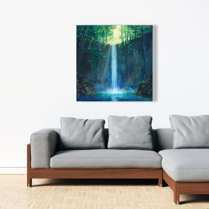 Waterfall Gray Canvas Art for Elegant Decor | Modern Design