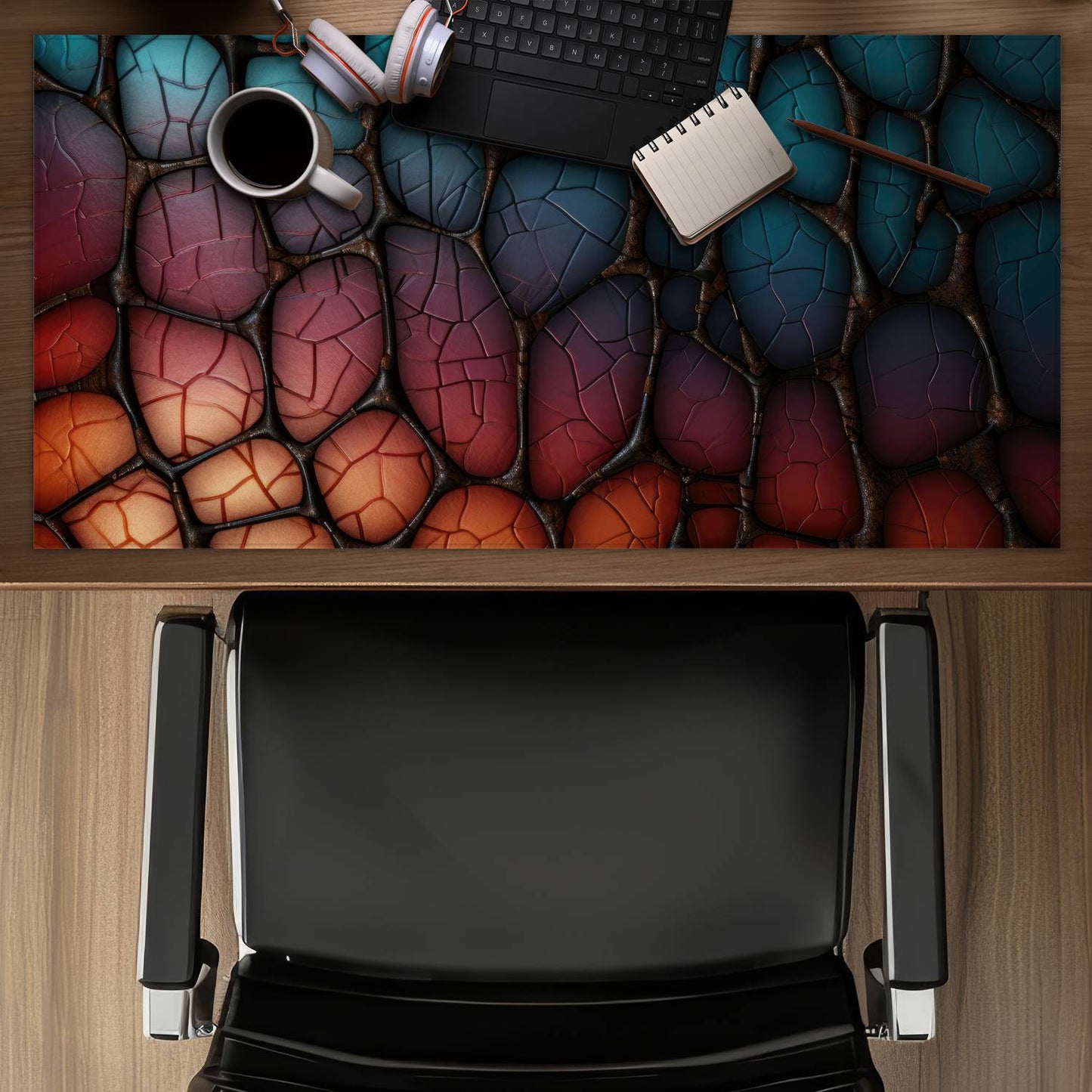 Oily leather - Desk mat - Print on demand