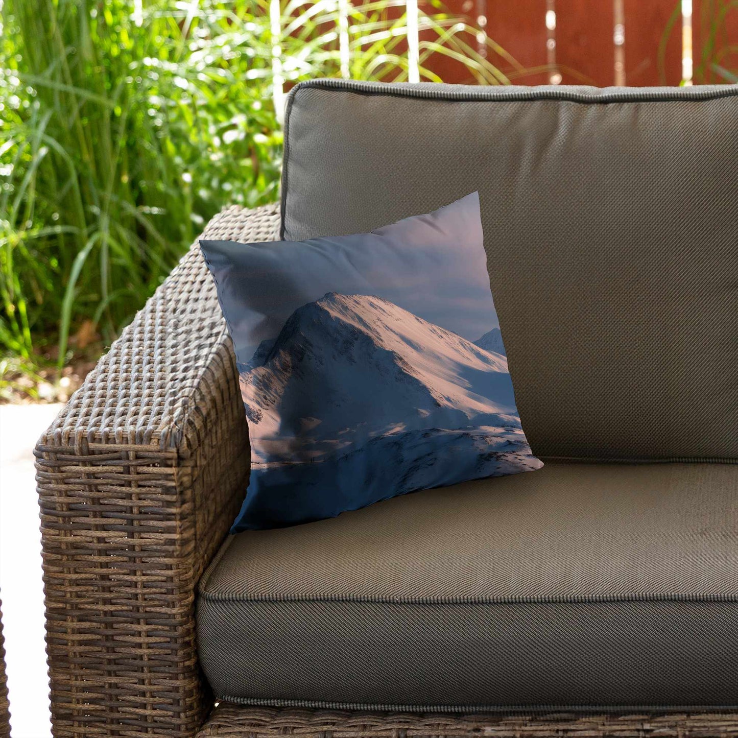 Icy Peaks - White Poly Twill Throw Pillow Insert for Decor