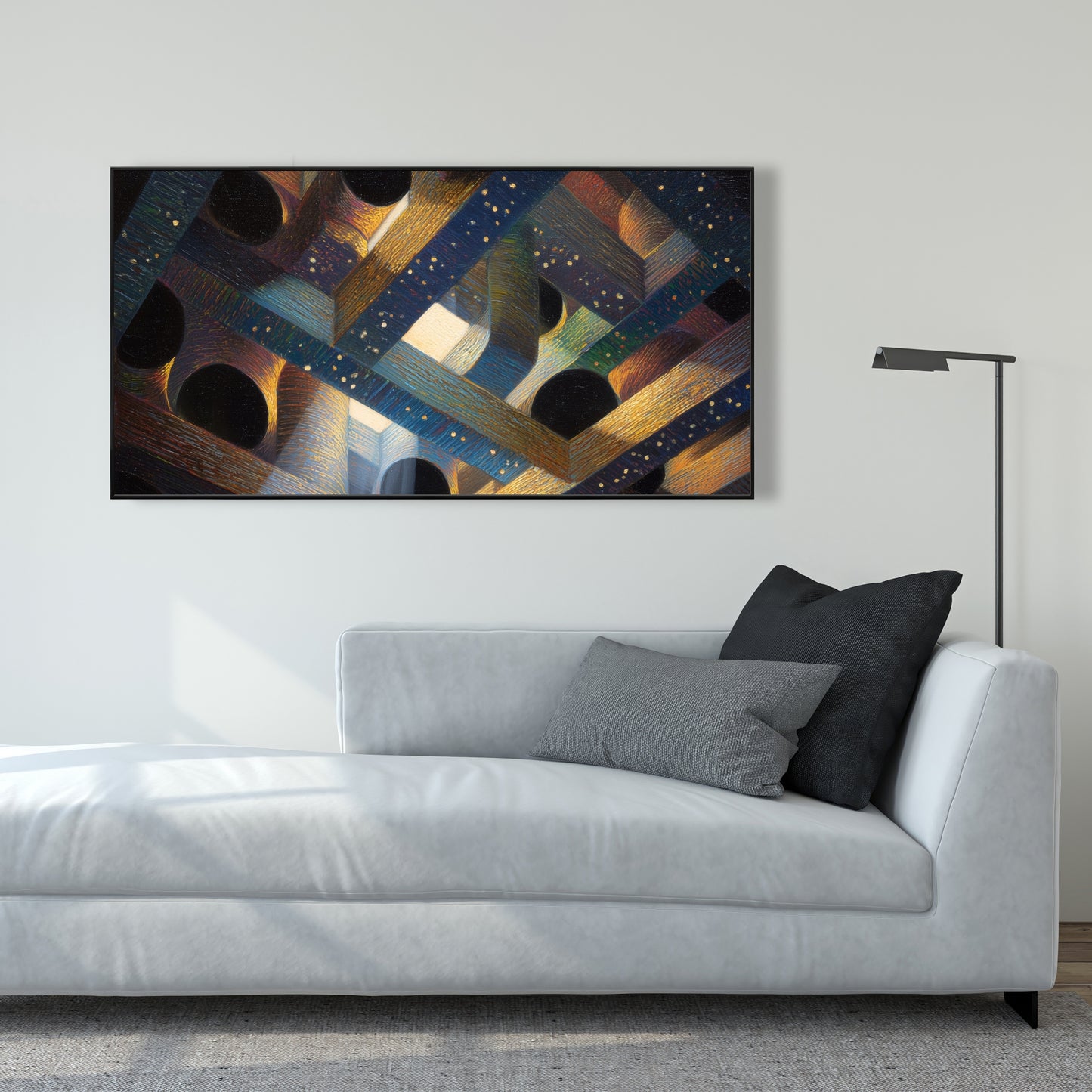 Pipe Dream - Blue Framed Canvas for Home Decor | Art Piece