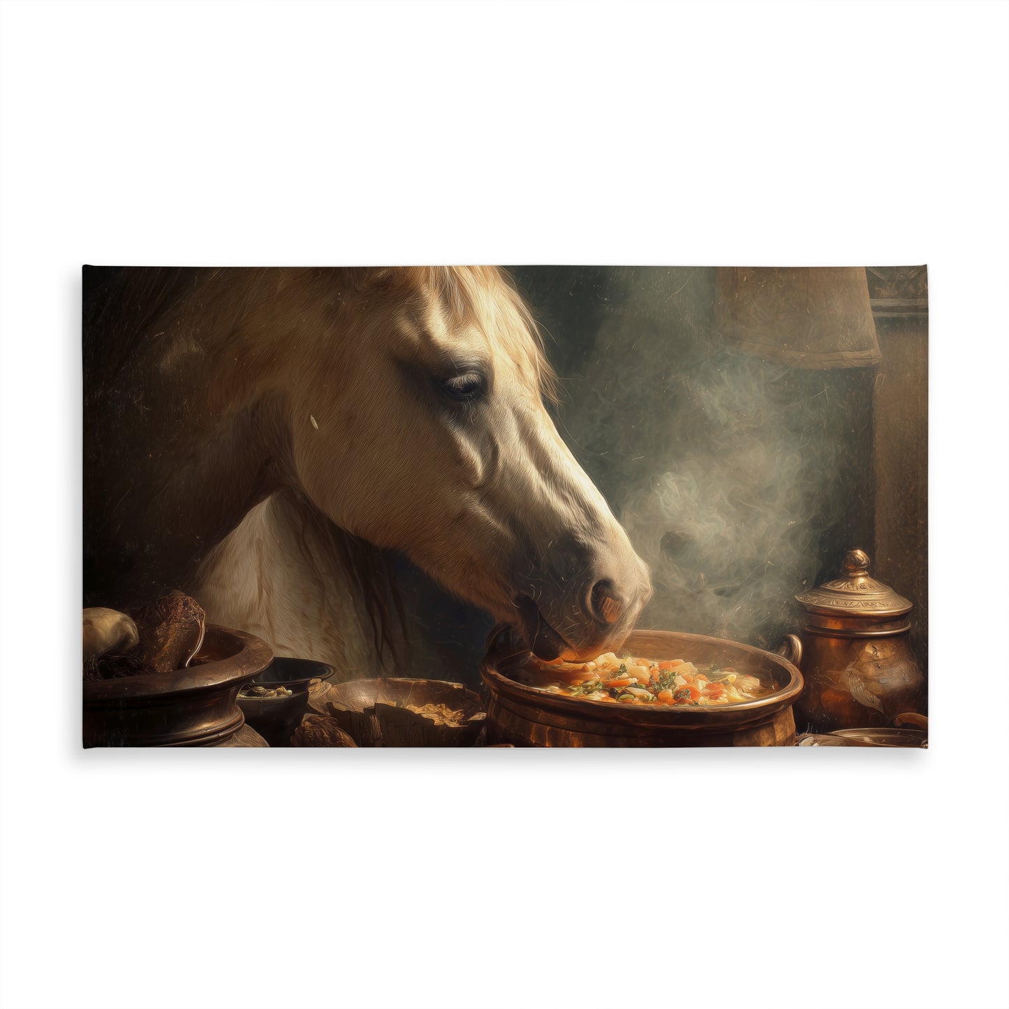 Horse on Soup - Brown Indoor Outdoor Tablecloth for Home Decor