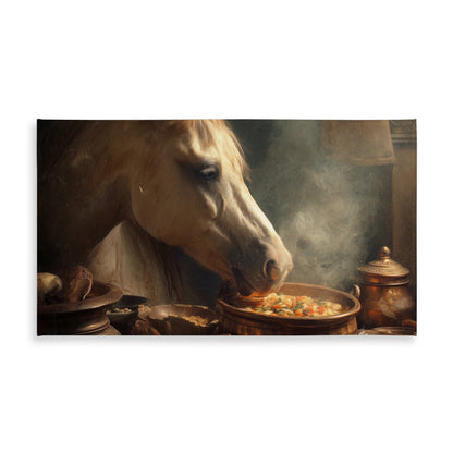 Horse on Soup - Brown Indoor Outdoor Tablecloth for Home Decor