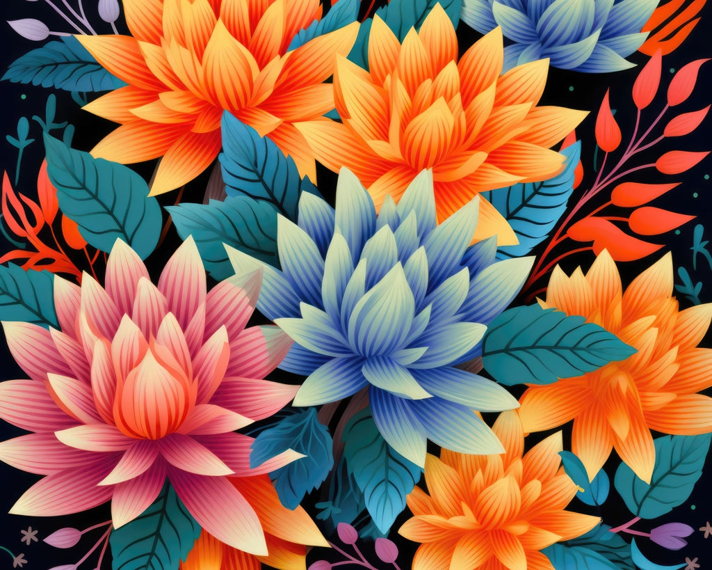 Napperon en polyester motif bouquet de couleurs | Accent de décoration intérieure