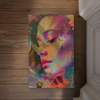 Grunge Look Coral Indoor/Outdoor Door Mat | Home Decor