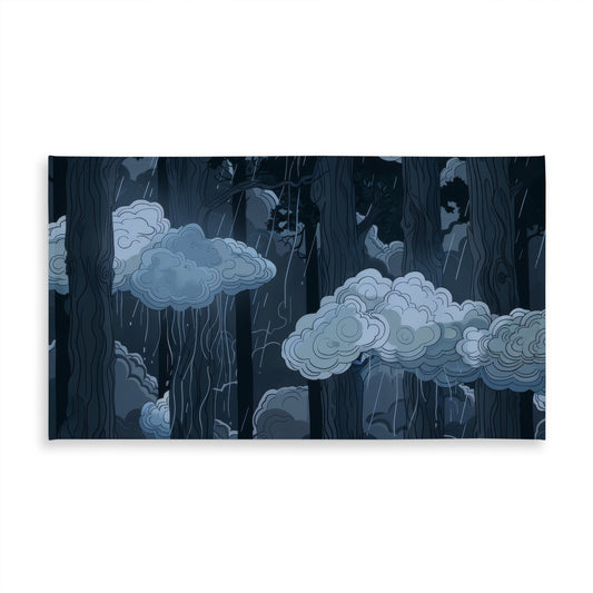 Sneeky clouds White Indoor Outdoor Tablecloth for Home Decor