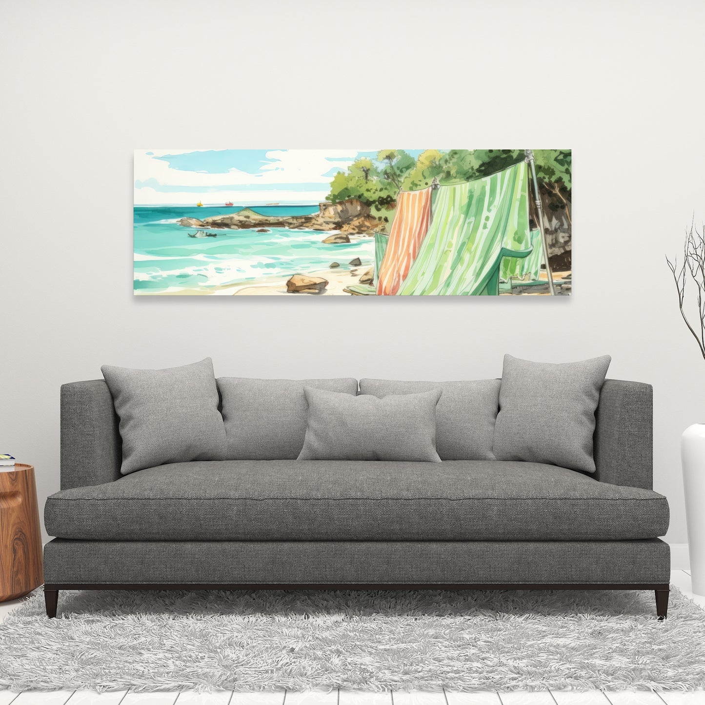 Beach Calm - Turquoise Canvas Wall Art for Home Decor
