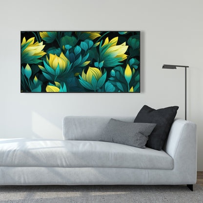 Intense Bloom - Yellow Framed Canvas for Home Decor