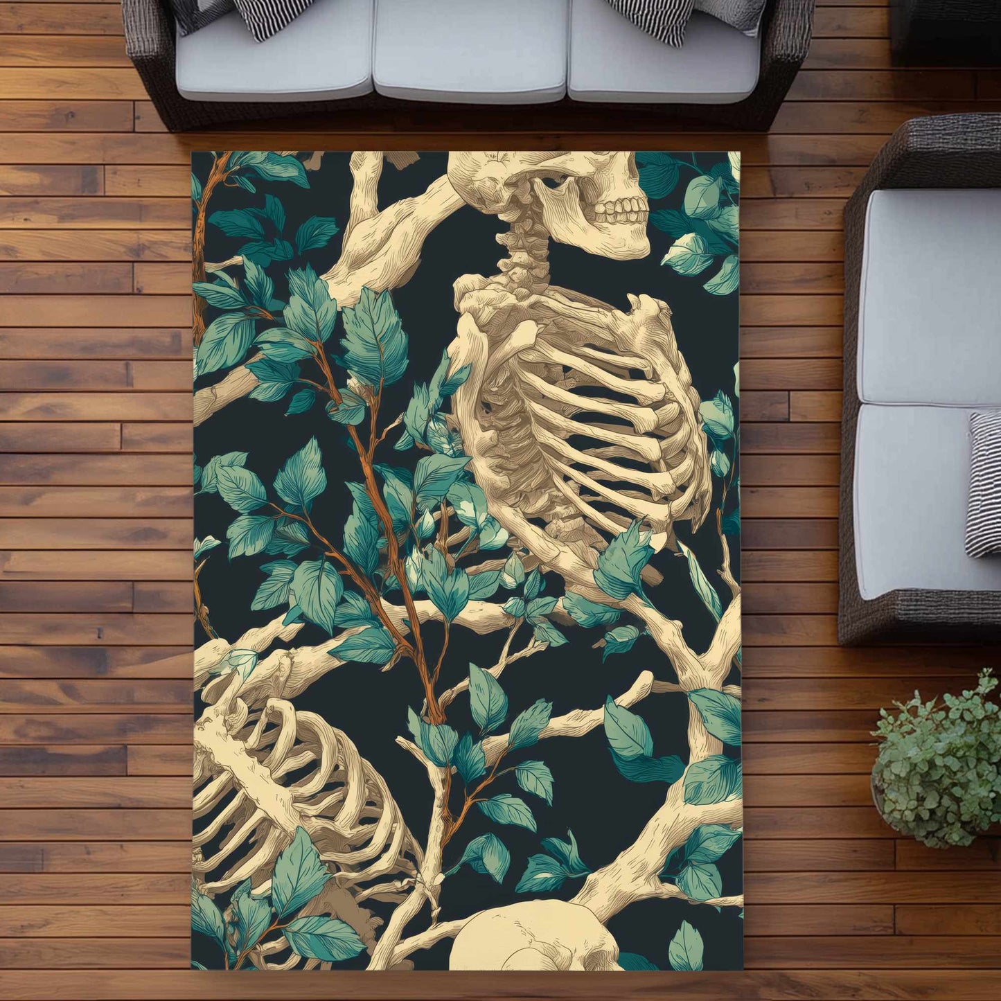 Tapis d'extérieur Sticks and Skulls | Décoration d'intérieur élégante