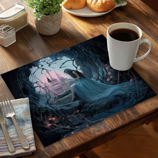 Morose Cave Black Polyester Placemat | Home Decor Essentials