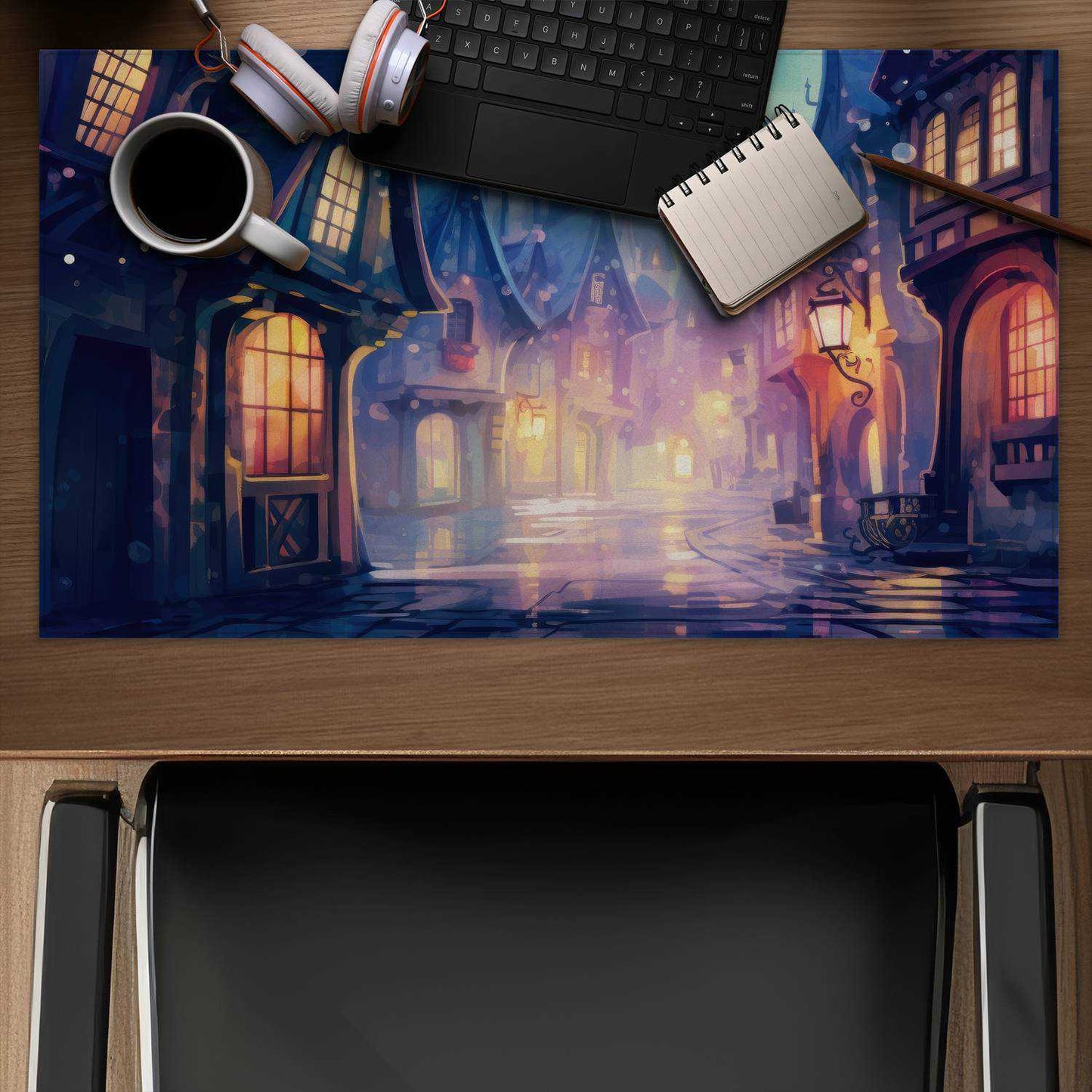 Bubble ville White Desk Mat | Stylish & Functional