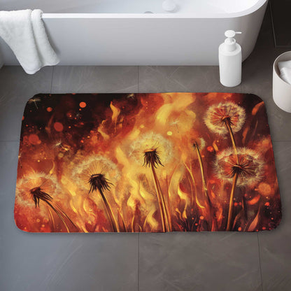 Dandy Fire Bath Mat | Stylish Home Decor Rug for Bathroom