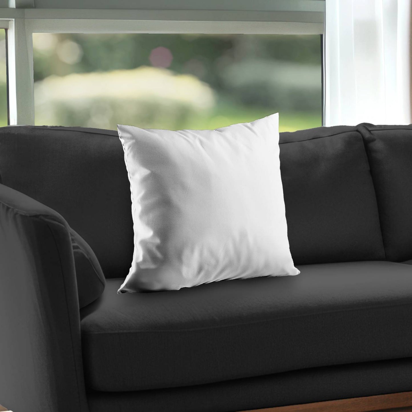 Coussin décoratif en sergé de polyester blanc pur | Décoration d'intérieur élégante